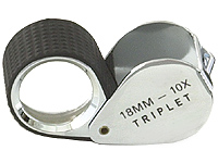 Gemological Tools Loupe 10x Rubber-Grip Chrome 5145